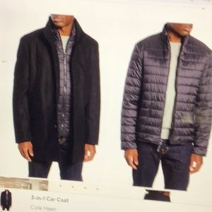 Men’s New Cole Hann Melton 3 in 1 Wool Coat. Navy XXL
